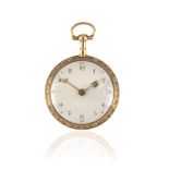 OROLOGIO DA TASCA PHILIPPE DUFALGA A PARIS, 1775 CIRCA, IN ORO  E SMALTI Cassa in oro con profili