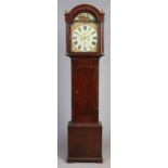 A George III oak eight day longcase clock by James Aitken, Market Harborough.