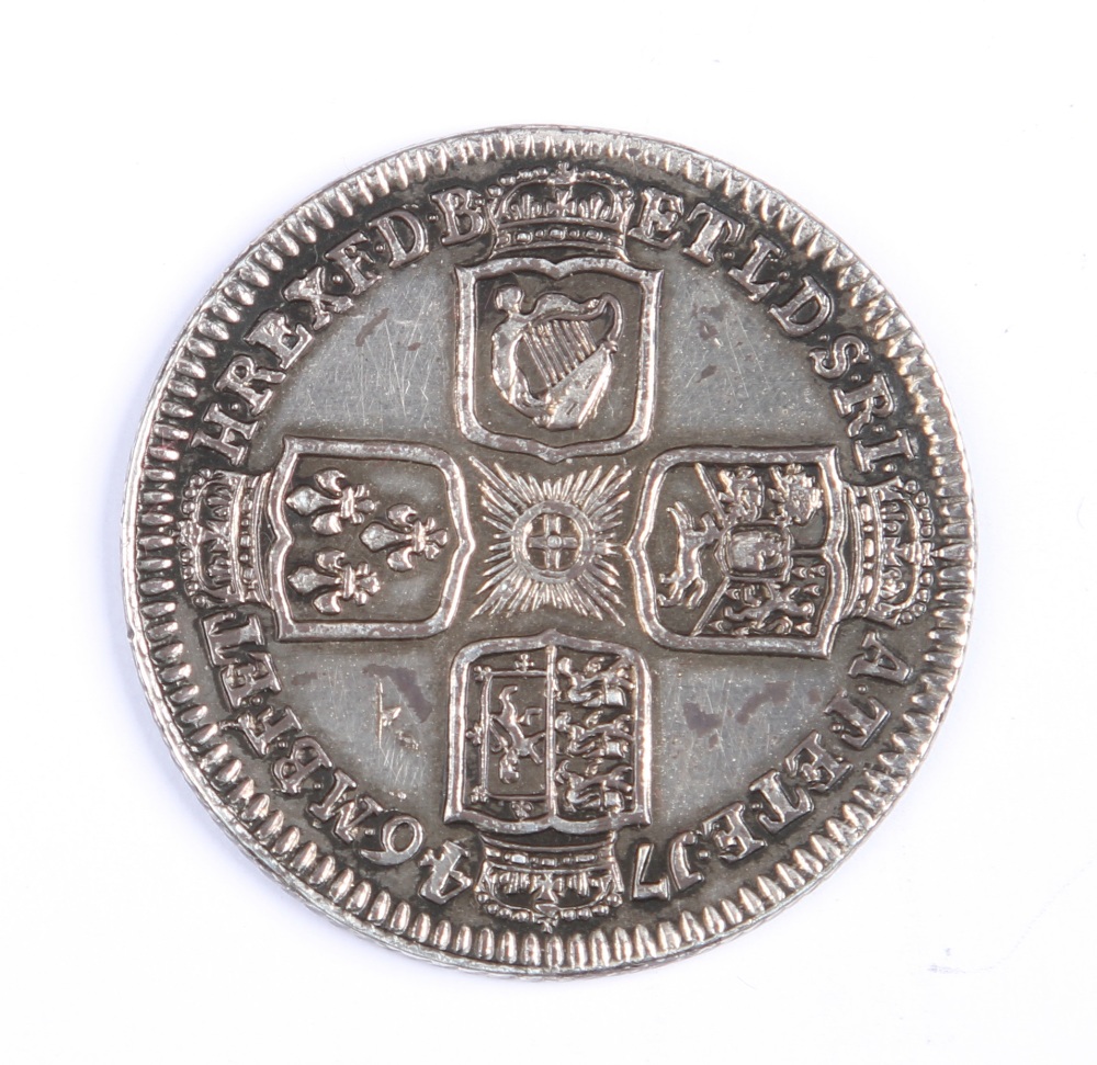 George II silver shilling 6.16g. VF. - Image 2 of 2