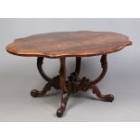 A Victorian rosewood centre table.