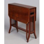 A Victorian mahogany Sutherland table. With canted corners and crossbanded in satinwood.