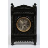 A Victorian carved mahogany large Gothic revival eight day fusee bracket clock.