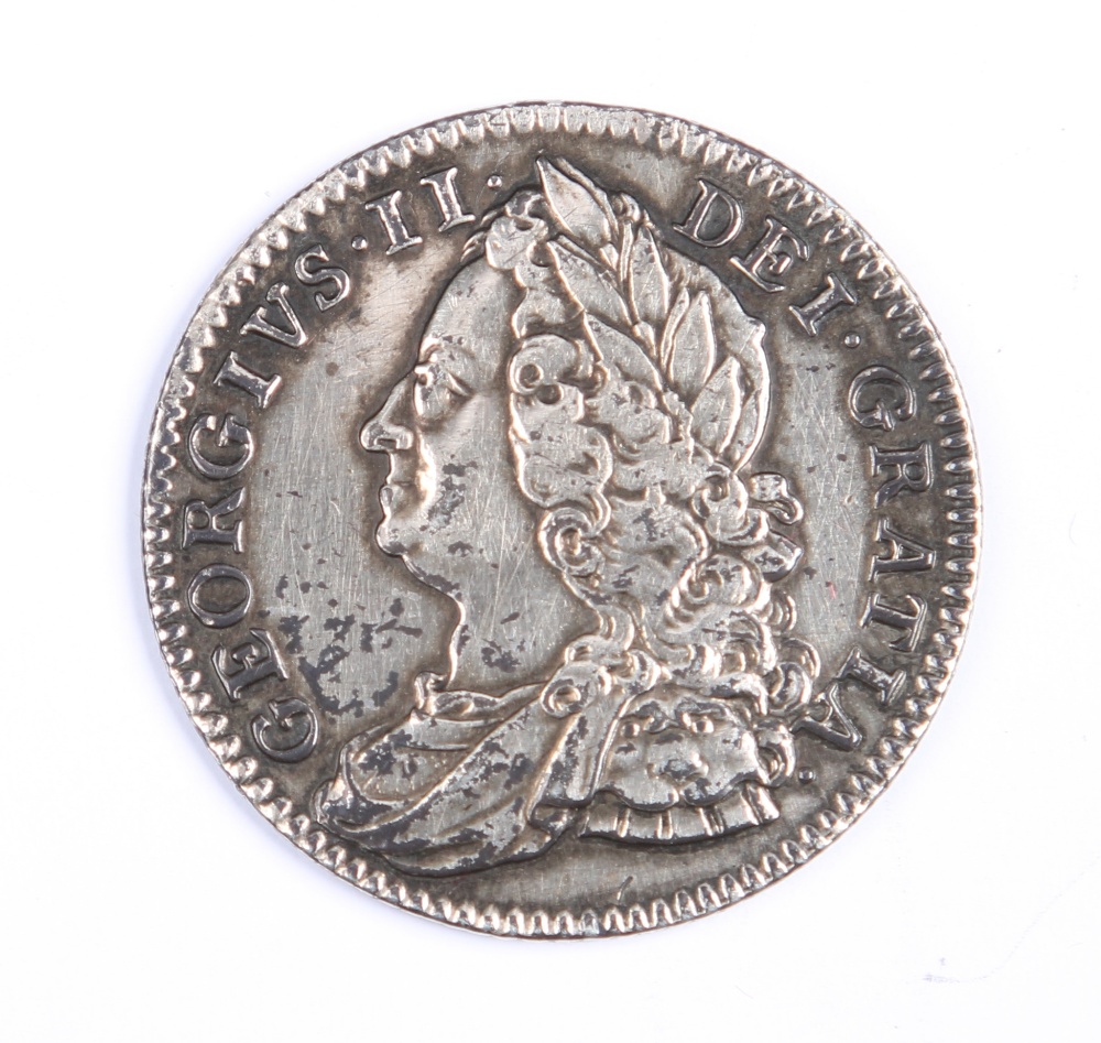 George II silver shilling 6.16g. VF.