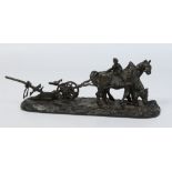 A 19th century small patinated bronze figure group,