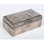 A 20th century Chinese silver fitted jewellery box.