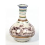 An 18th century Maiolica bottle flask.