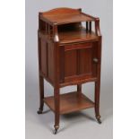 A French Art Nouveau carved walnut pot cupboard, 84cm. Condition Report.