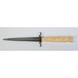 A 19th century midshipman's dagger with carved ivory grip, 21.5cm. Condition Report.