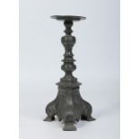 An antique Continental pewter candle pricket.