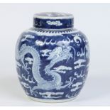 A 19th century Chinese ginger jar and cover.