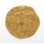 Francis I gold Ecu d'Or au Soleil, 1515-1547 AD. Obv. sun over arms. Rev.