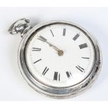 A George III silver pear cased pocket watch by William Hunter, London.