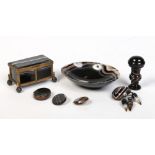 A collection of 19th century banded agate items.
