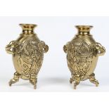 A pair of 19th century Chinese polished bronze vases.