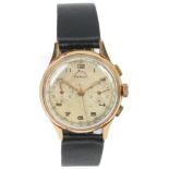 A gentleman's Baume & Mercier 18 carat gold chronograph manual wristwatch.