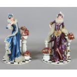 A pair of Regency Fine Art figurines 'Waiting on the Terrace' and 'Arriving at the Party'