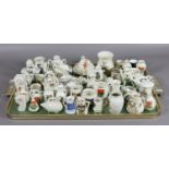 A tray lot of collectable crested ware.