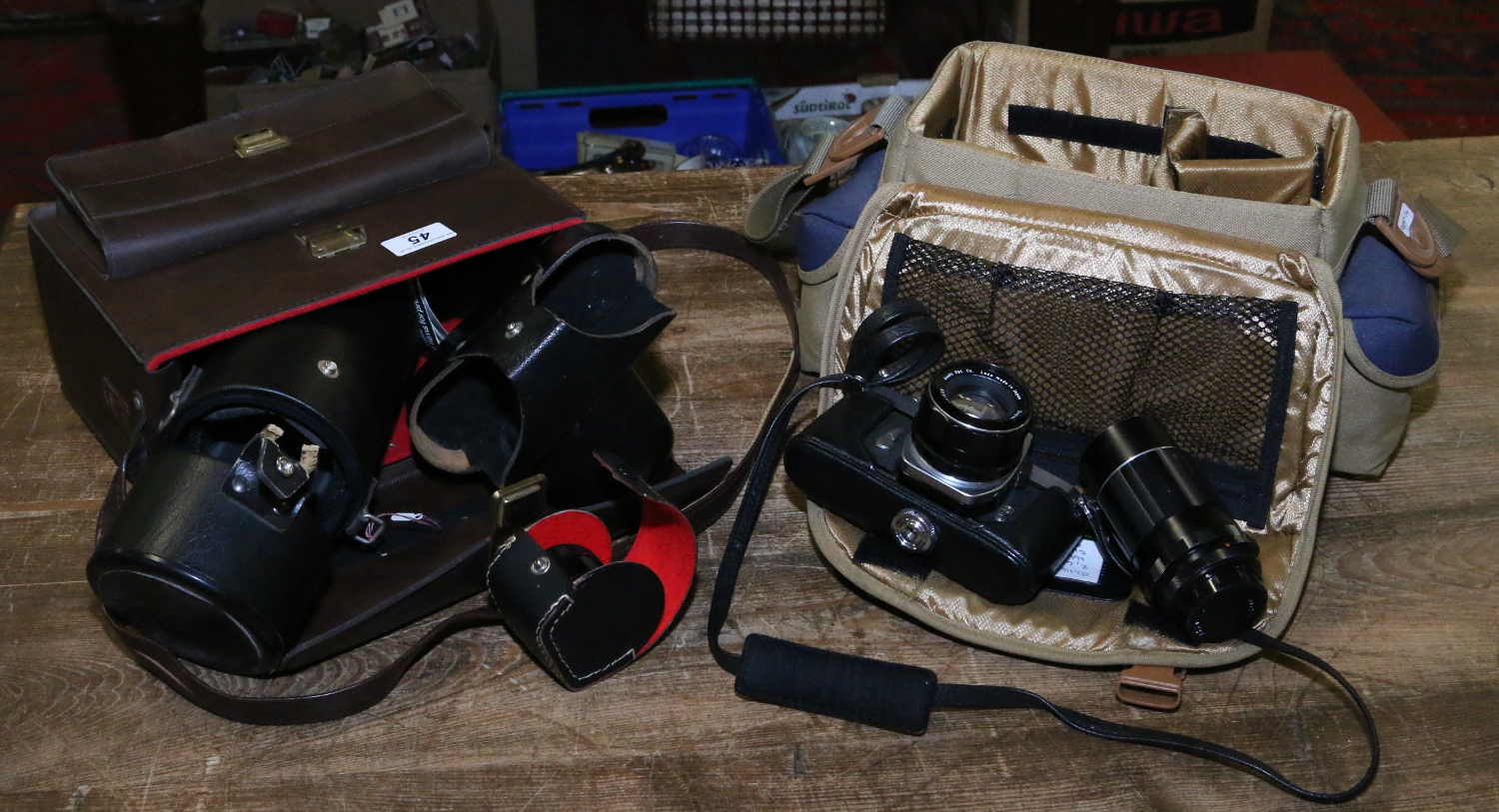 A collection of photographic equipment including cased cameras and tripods, etc. - Image 3 of 3