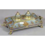 A champleve Indian enamel desk stand.