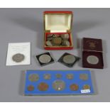A collection of British pre-decimal silver and copper coins to include a £5 crown.