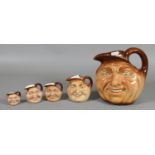 A set of five graduated Royal Doulton character jugs 'John Barleycorn Old Lad'.