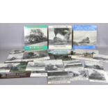 A collection of L.P and single records consisting of vintage steam train recordings.