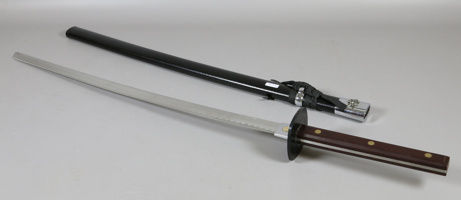 A Japanese style Samurai sword and sheath.