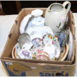 A box of mixed ceramics to include Aynsley and Royal Doulton examples