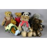 Seven jointed teddy bears including makers; Aurora, Charlie Bears and Boyds collection etc.