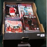 A box and contents of various football programmes to include Rotherham United and Nottingham Forest