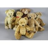 Six jointed teddy bears including Deans, Martins and Clemens.