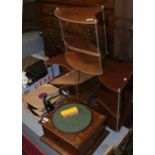 A Victor made in the USA wind up gramophone and records,