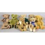 Seven jointed teddy bears including Bartons Creek collection, T Y, Gund and Merrythought etc.