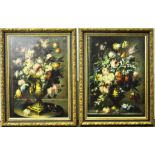 Pair Floral Still Life Paintings