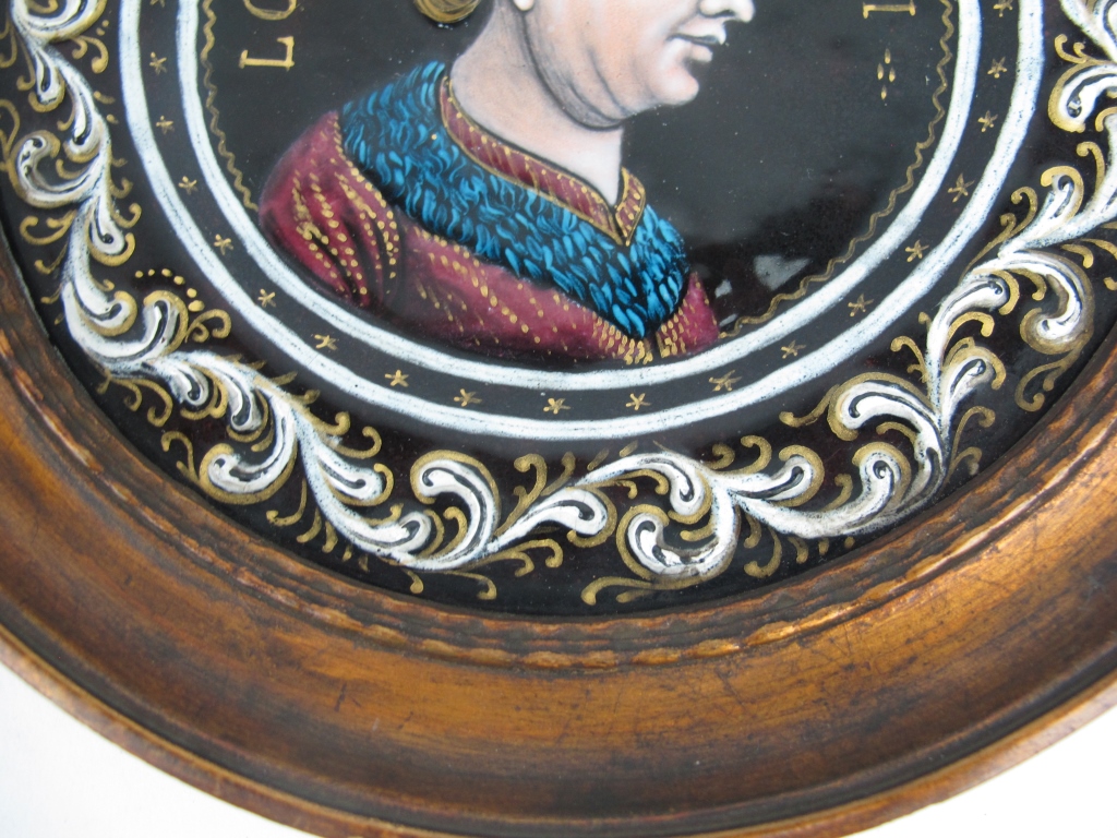 Pair Antique Enamel on Copper Portrait Plaques - Image 6 of 15