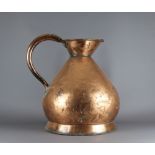 A Victorian copper five gallon measure, marked H Watson 5 gallons'. 47cm high. Repair to handle