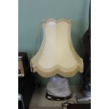 Capodimonte style pottery table lamp and shade