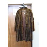 A ladies vintage brown fur coat (thought to be Musquash)