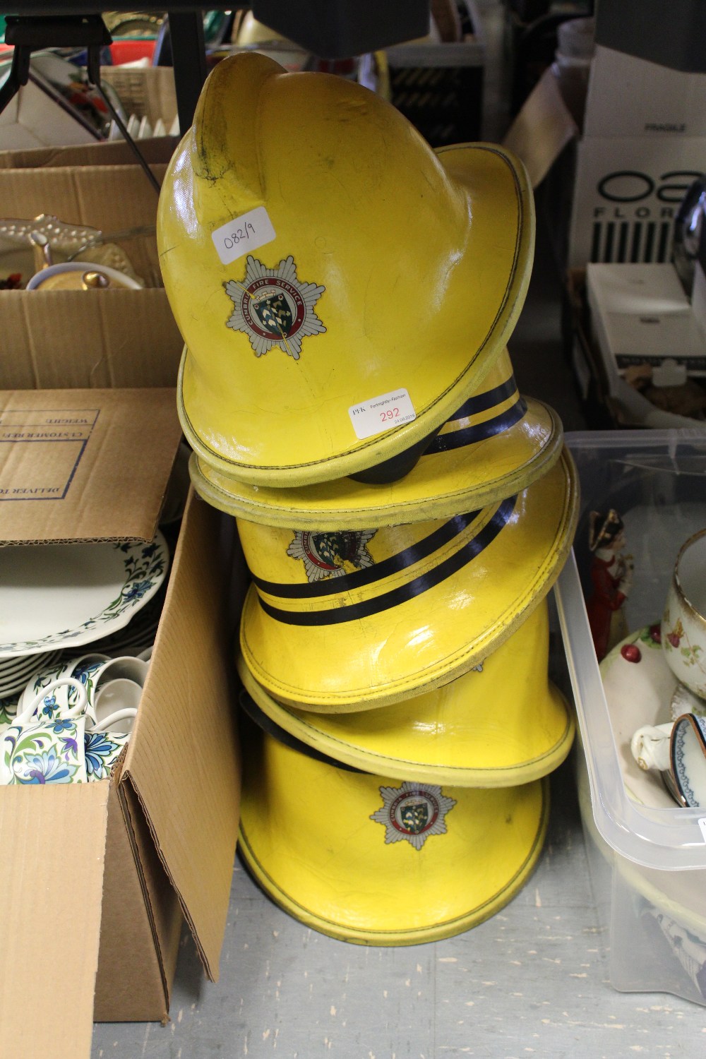 Five Cumbria fire helmets