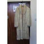 White Coney long fur coat ( a bit of repair)