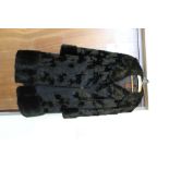 1960's fitted black FAUX fur coat by 'Furnyl'