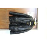 1980's Italian designer 'Vittorioforta' mens leather puffa jacket