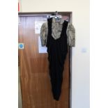 1980's black/ gold designer jumpsuit and jacket by 'Yvonne Jacovou'