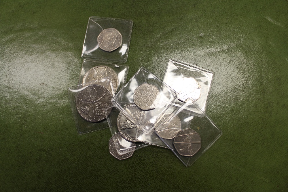 Bag of 3 £5 coins & 5 Peter Rabbit 50p coins`