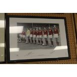 Framed 1966 England photograph & 2 signatures