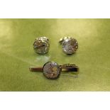 Vintage watch movement cufflinks & tiepin