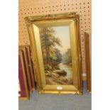 David Horatio Winder (1855-1933) - Pair of oil paintings - River scenes, each 44cm x 21cm, signed