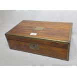 Rosewood and Brass Inlaid Writing Slope