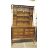 Oak and Mahogany Crossbanded 19th Century Dresser