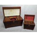 Georgian Inlaid Tea Caddy  and a Victorian Tea Caddy